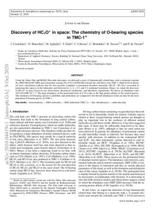 Discovery of HC3O in Space: the Chemistry of O-Bearing Species in TMC-1? J