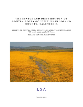 Status and Distribution of Contra Costa Goldfields in Solano County, California