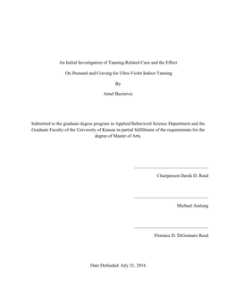 An Initial Investigation of Tanning-Related Cues and the Effect