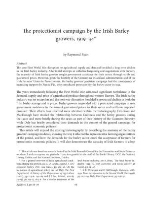 The Protectionist Campaign by the Irish Barley Growers, 1919–34*