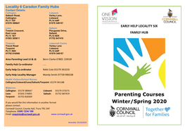 Parenting Courses Winter/Spring 2020