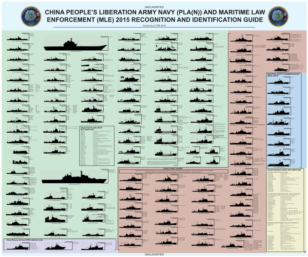 China People's Liberation Army Navy (Pla(N)) and Maritime Law Enforcement (Mle) 2015 Recognition and Identification Guide