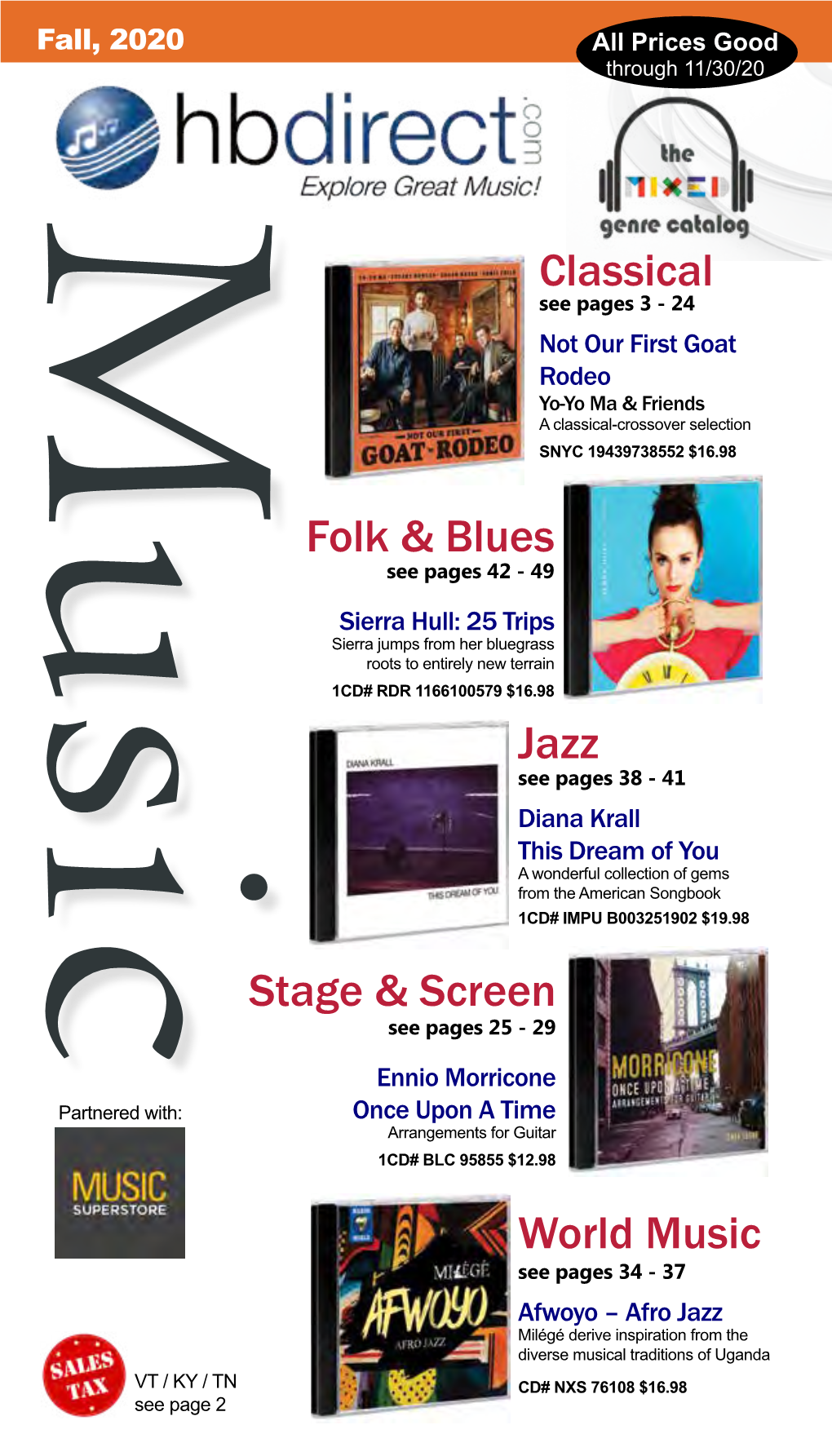 Classical Folk & Blues Jazz Stage & Screen World Music