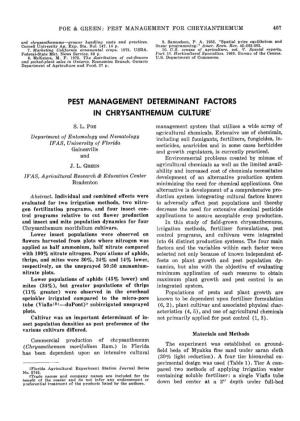 Pest Management Determinant Factors in Chrysanthemum Culture1