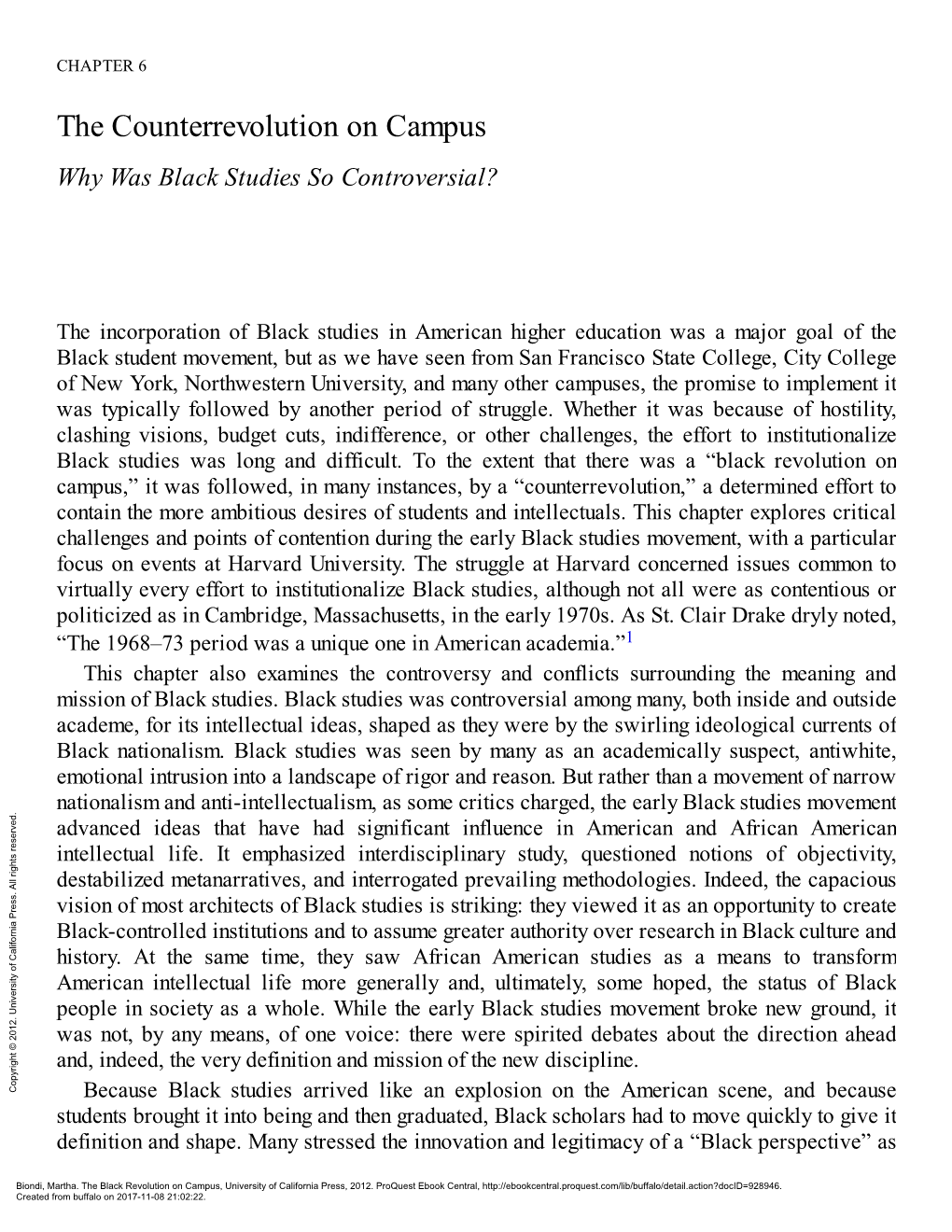 The Counterrevolution on Campus Why Was Black Studies So Controversial?