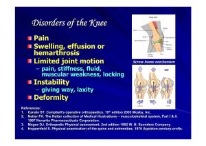 Disorders of the Knee