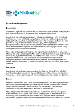 Incontinentia Pigmenti