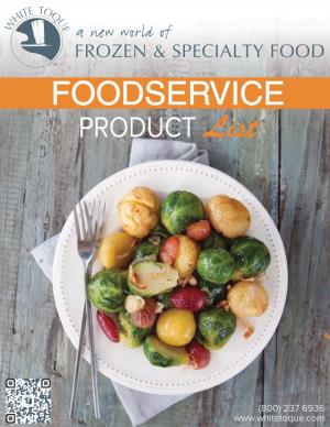 FOODSERVICE PRODUCT List