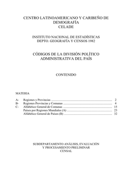 Centro Latinoamericano Y Caribeño De Demografía Celade