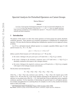 Spectral Analysis for Perturbed Operators on Carnot Groups