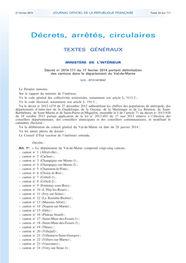 JOURNAL OFFICIEL DE LA RÉPUBLIQUE FRANÇAISE Texte 24 Sur 111
