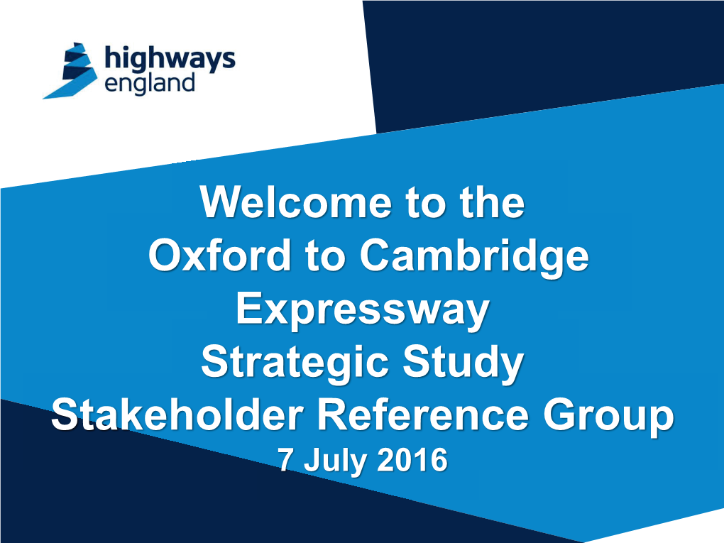 Stakeholder Reference Group Presentation, July 2016