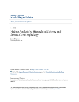 Habitat Analysis by Hierarchical Scheme and Stream Geomorphology James B