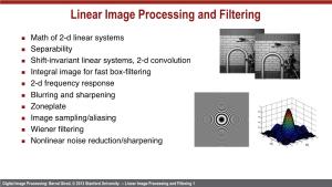 Linear Image Processing and Filtering