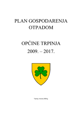Plan Gospodarenja Otpadom Općine Trpinja 2009