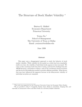 The Structure of Stock Market Volatility ∗