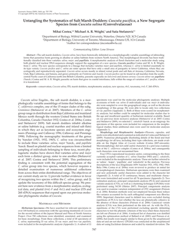 Untangling the Systematics of Salt Marsh Dodders: Cuscuta Pacifica, a New Segregate Species from Cuscuta Salina (Convolvulaceae
