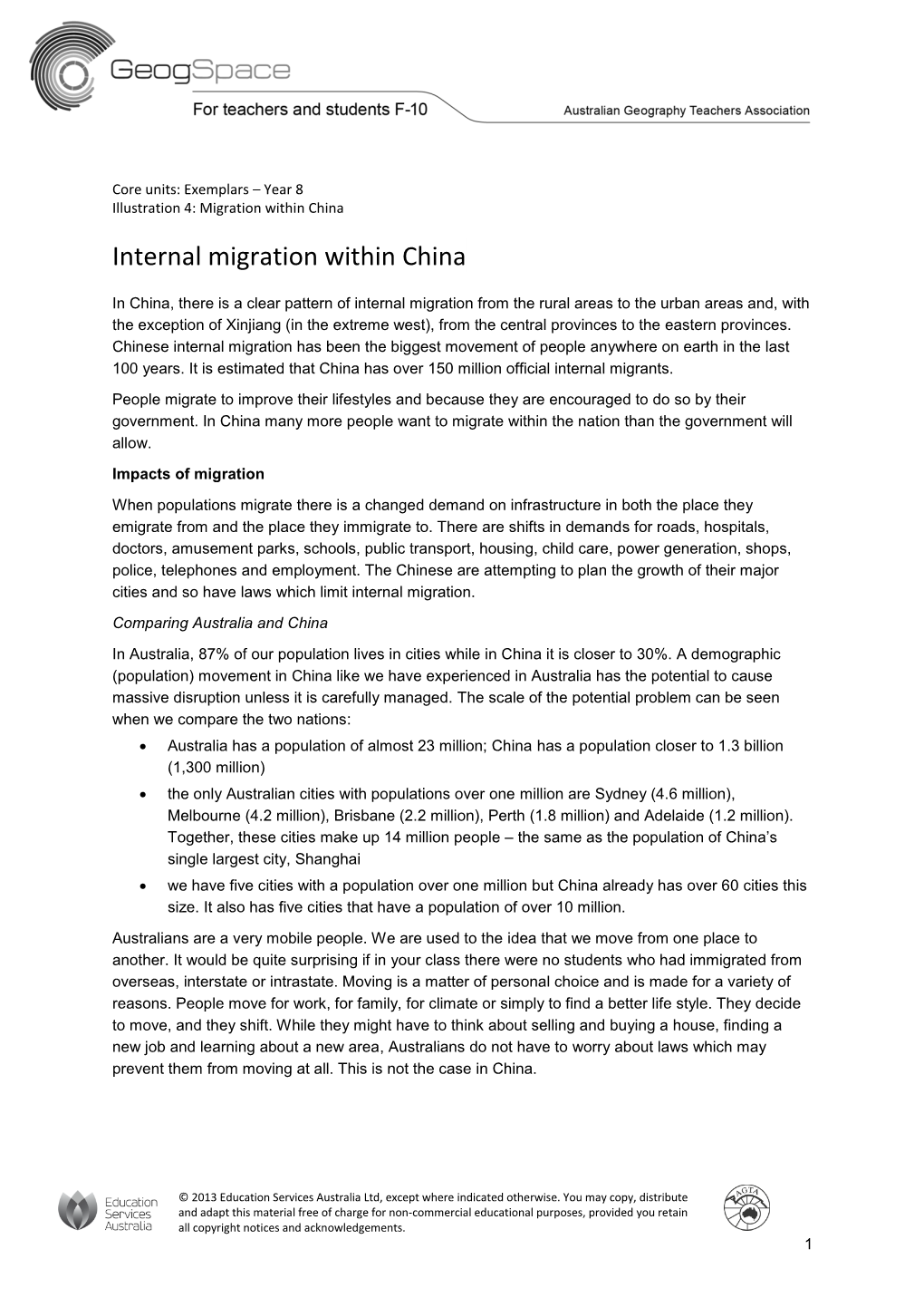 Internal Migration Within China