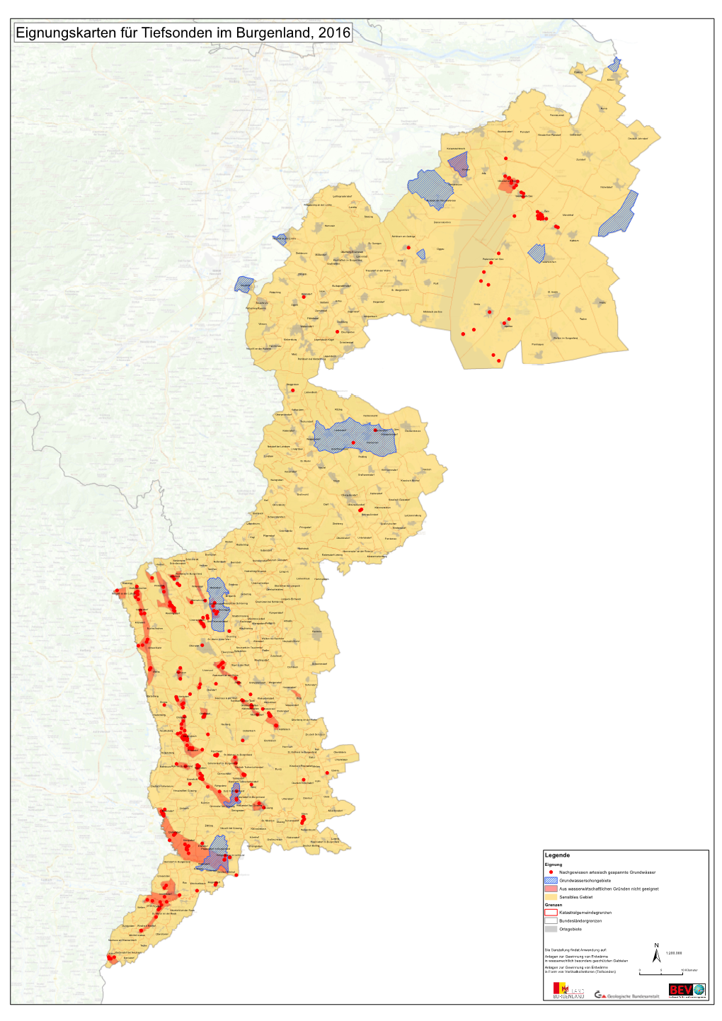 Eignungskarten Für Tiefsonden Im Burgenland, 2016