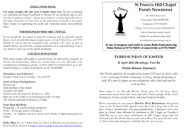 St Francis Hill Chapel Parish Newsletter