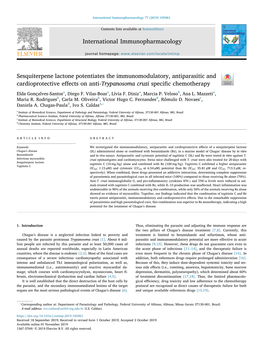 Sesquiterpene Lactone Potentiates the Immunomodulatory, Antiparasitic and Cardioprotective Eﬀects on Anti-Trypanosoma Cruzi Speciﬁc Chemotherapy T