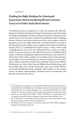 Intertextualizing Western Literary Texts in Yu Dafu's Early Short Stories