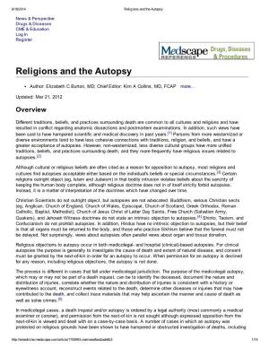 Religions and the Autopsy