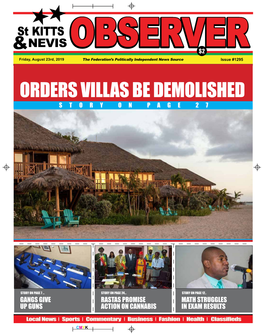 Orders Villas Be Demolished Story on Page 27
