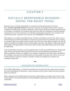 Chapter 5 Socially Responsible