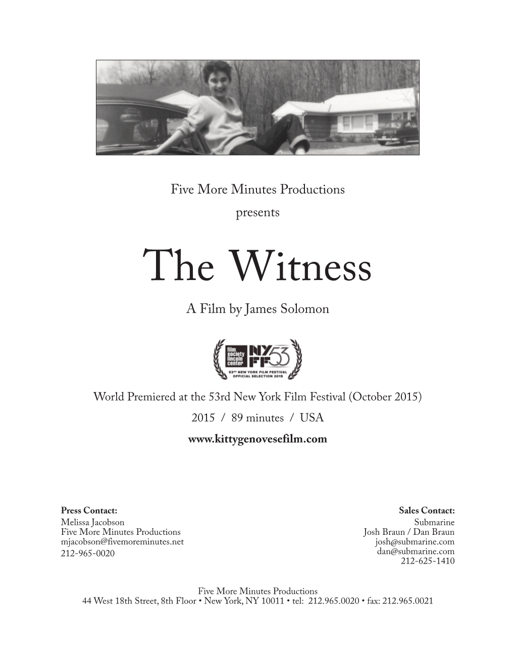 The Witness a Film by James Solomon