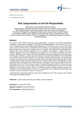 Pest Categorisation of Non-EU Margarodidae