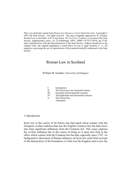 Roman Law in Scotland', in R
