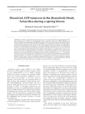 Dissolved ATP Turnover in the Bransfield Strait, Antarctica During a Spring Bloom