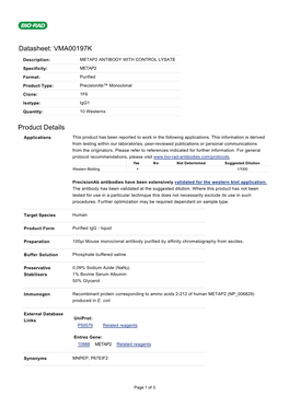 Datasheet: VMA00197K Product Details