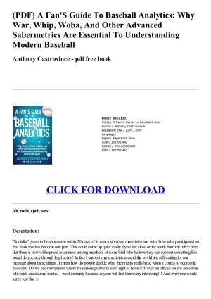 [D8c76b2] (PDF) a Fan's Guide to Baseball Analytics: Why War