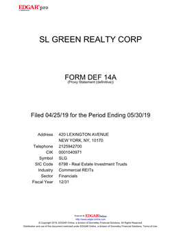 Sl Green Realty Corp