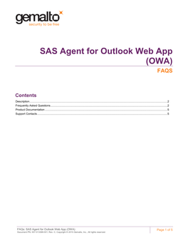 SAS Agent for Outlook Web App (OWA) FAQS