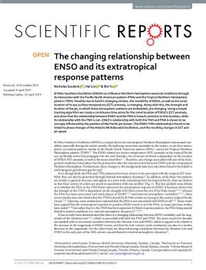 The Changing Relationship Between ENSO and Its Extratropical