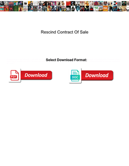 Rescind Contract of Sale
