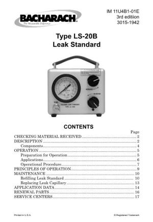 Type LS-20B Leak Standard