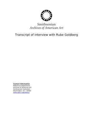 Transcript of Interview with Rube Goldberg