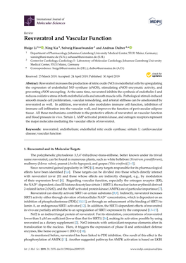 Resveratrol and Vascular Function