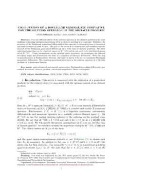 Computation of a Bouligand Generalized Derivative for the Solution Operator of the Obstacle Problem∗