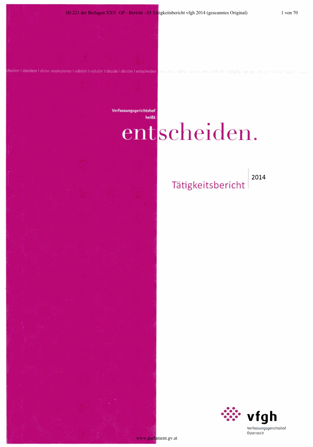 03 Tätigkeitsbericht Vfgh 2014 (Gescanntes Original) 1 Von 70