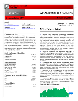Industrials XPO Logistics, Inc. (NYSE: XPO)