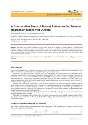 A Comparative Study of Robust Estimators for Poisson Regression Model with Outliers