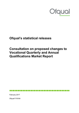 Ofqual's Statistical Releases Consultation On