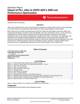 Impact of PLL Jitter to GSPS ADC's SNR and Performance Optimization