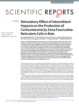 Stimulatory Effect of Intermittent Hypoxia on the Production Of