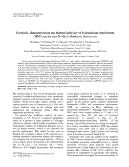 HNF) and Its New N-Alkyl Substituted Derivatives